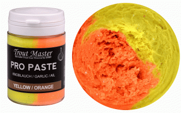 trout master paste yellow orange glitter